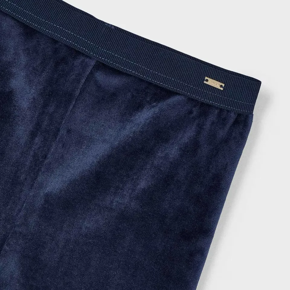 Navy Velvet Basic Leggings