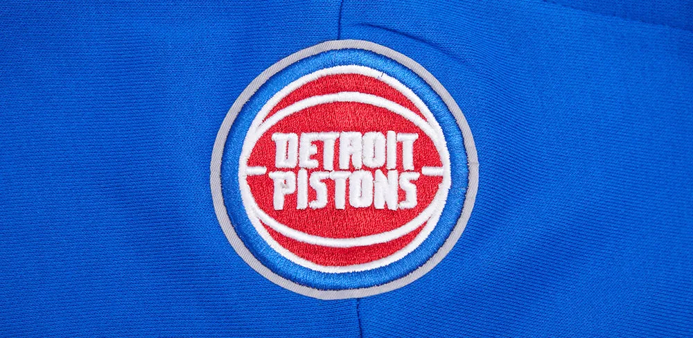 NBA DETROIT PISTONS RETRO CLASSIC WOMEN'S RIB CROPPED PO HOODIE (ROYAL BLUE/RED)