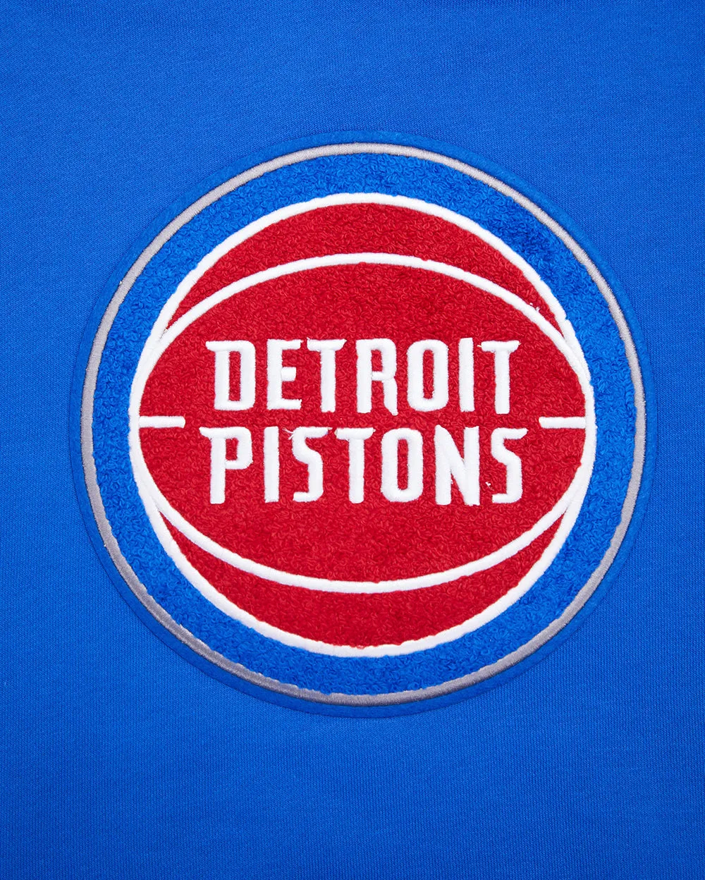 NBA DETROIT PISTONS RETRO CLASSIC WOMEN'S RIB CROPPED PO HOODIE (ROYAL BLUE/RED)