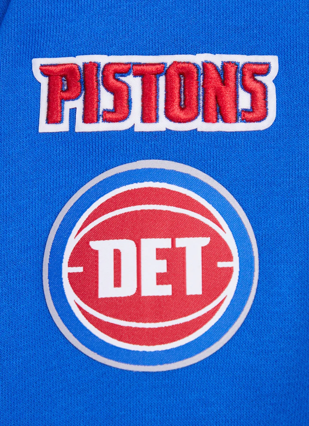 NBA DETROIT PISTONS RETRO CLASSIC WOMEN'S RIB CROPPED PO HOODIE (ROYAL BLUE/RED)