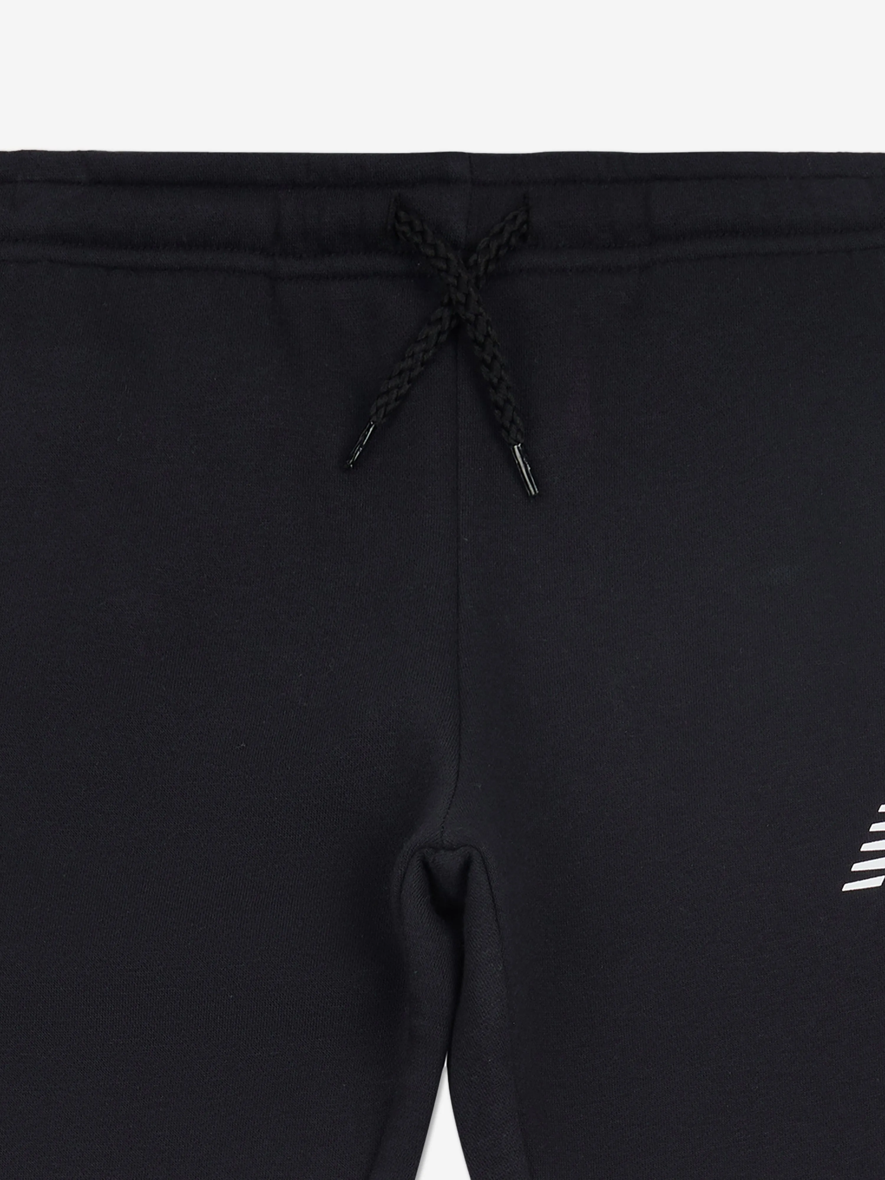 New Balance Boys Brush Back Stacked Logo Joggers in Black