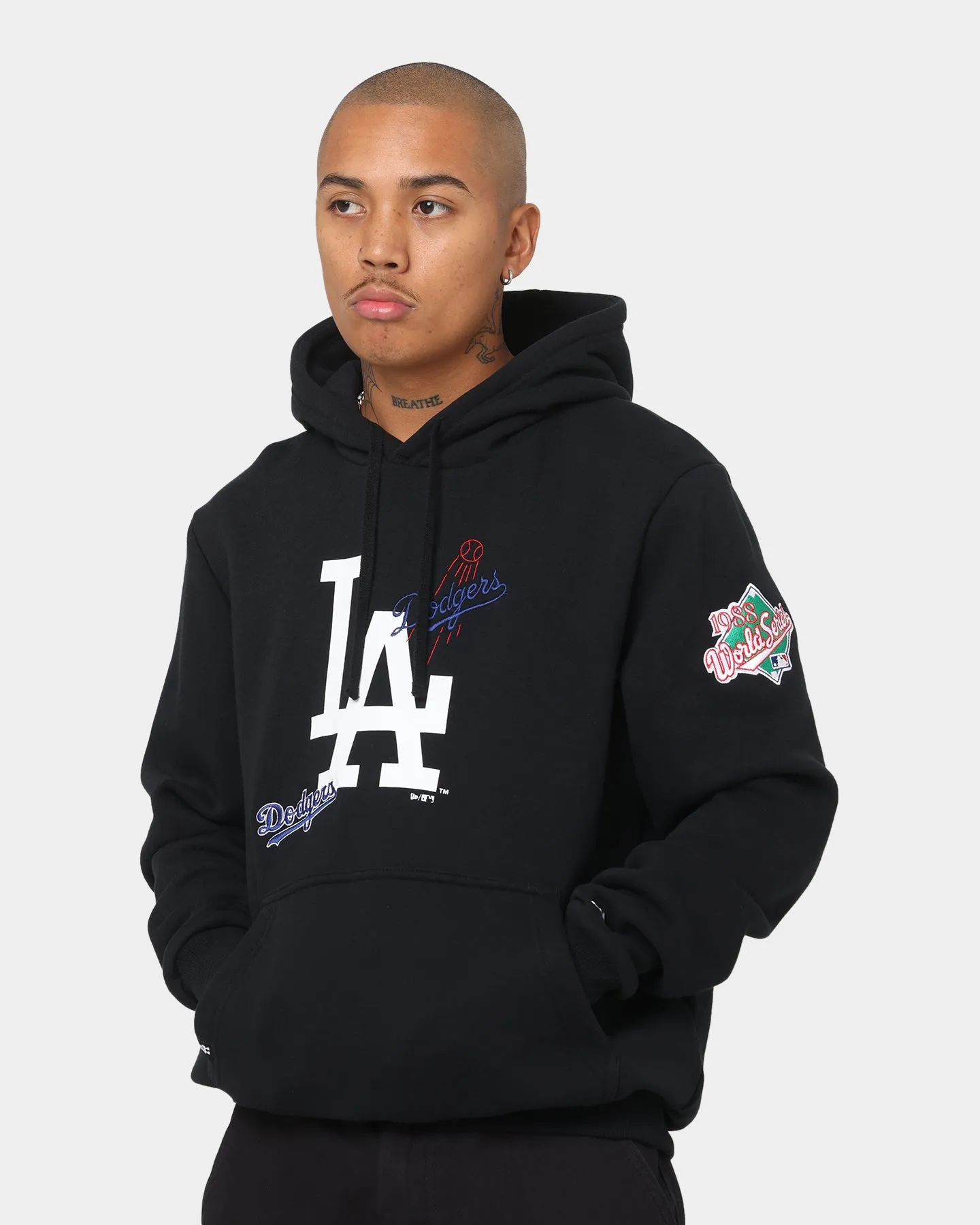 New Era Los Angeles Dodgers World Series Multi Logo Hoodie Black