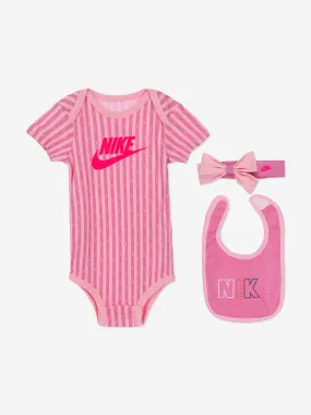 Nike Baby Girls 3 Piece Bodysuit Set in Pink