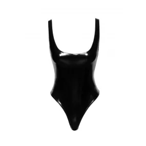 Noir Handmade PVC Bodysuit With High-Cut Bottom Hem