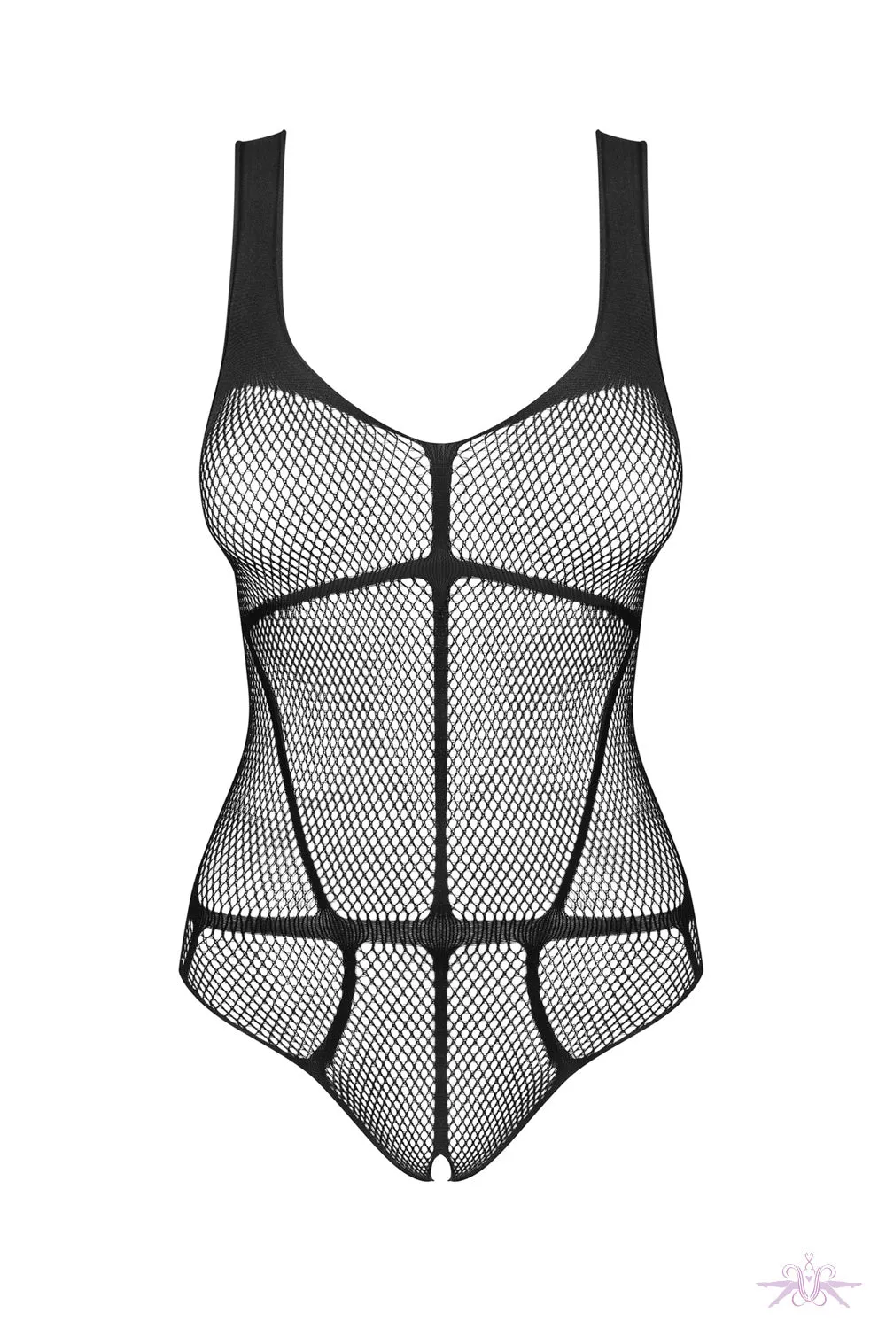 Obsessive Harness Effect Fishnet Bodysuit