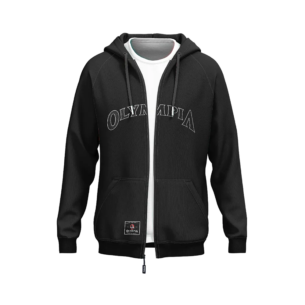 Olympia Black on Black Full Zip Hoodie