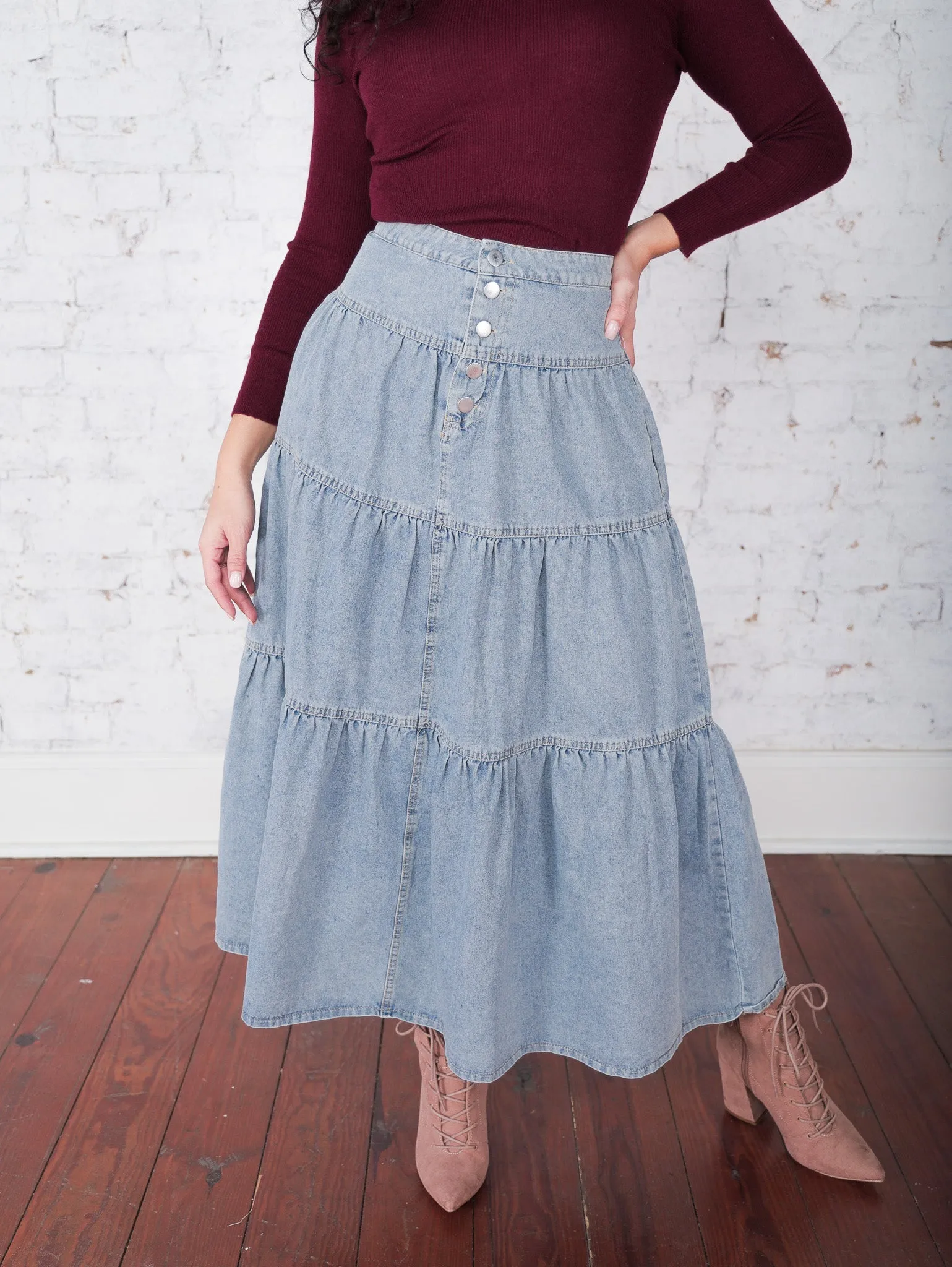 Perry Denim Maxi Skirt