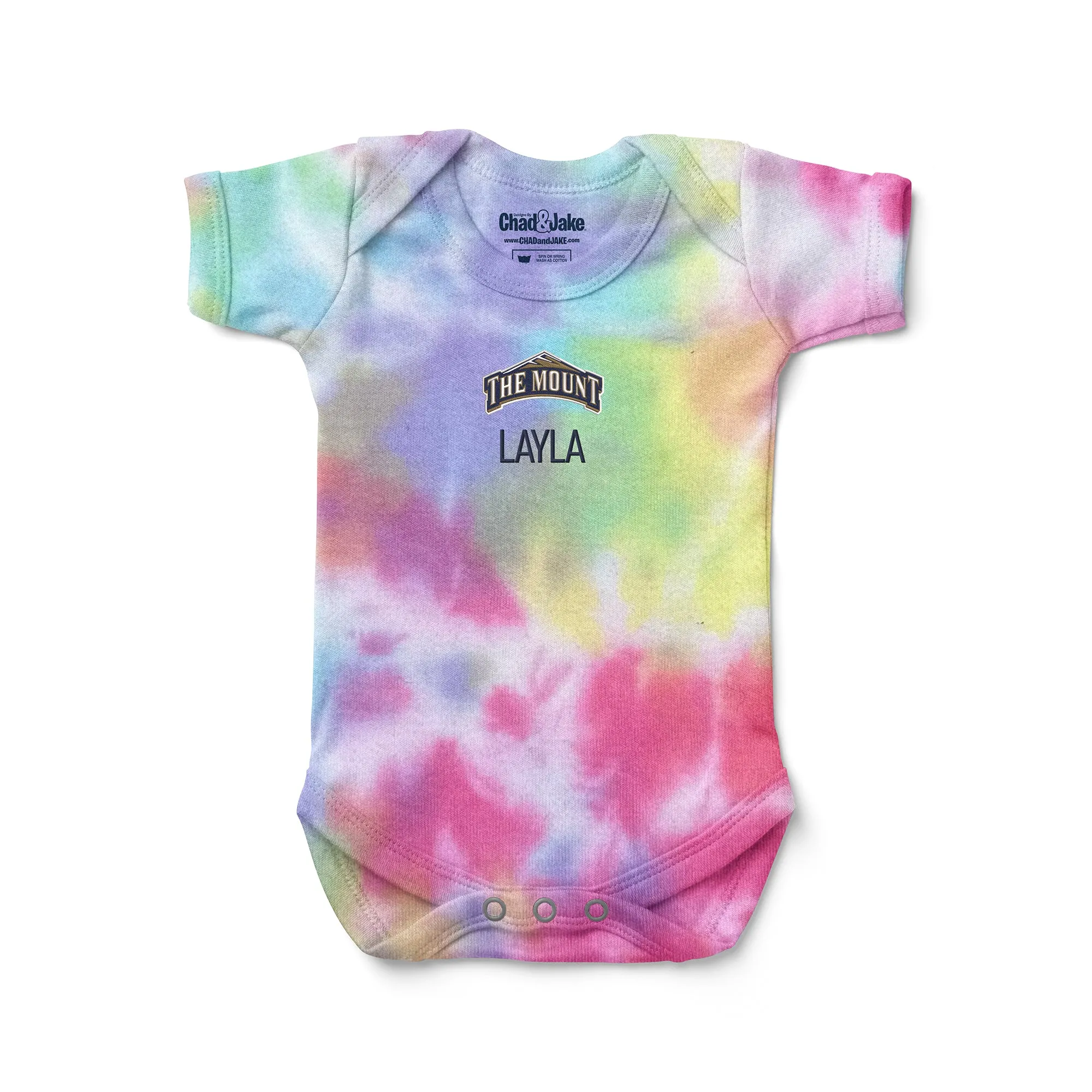 Personalized Mount St. Mary's Mountaineers Tie Dye Bodysuit