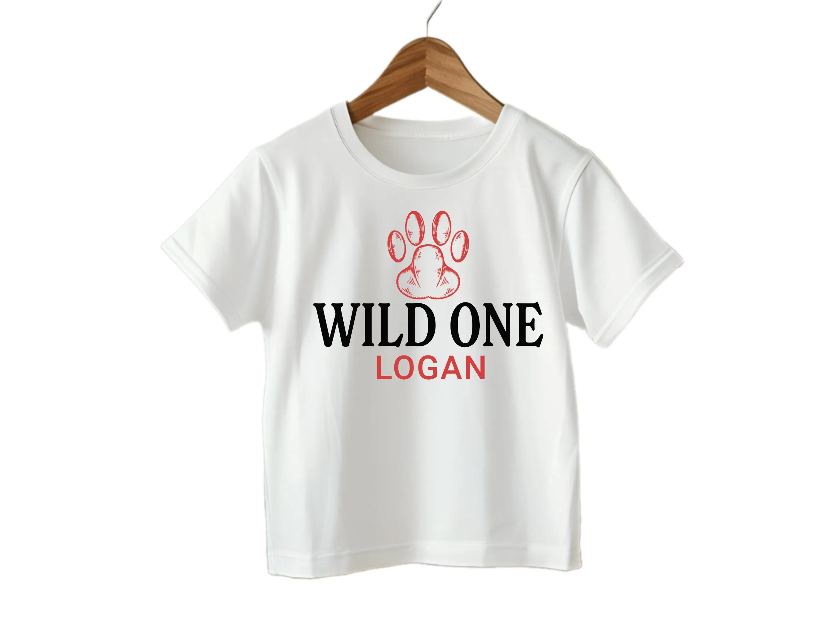 Personalized Name Long Sleeve Boys Bodysuit with Wild One Slogan