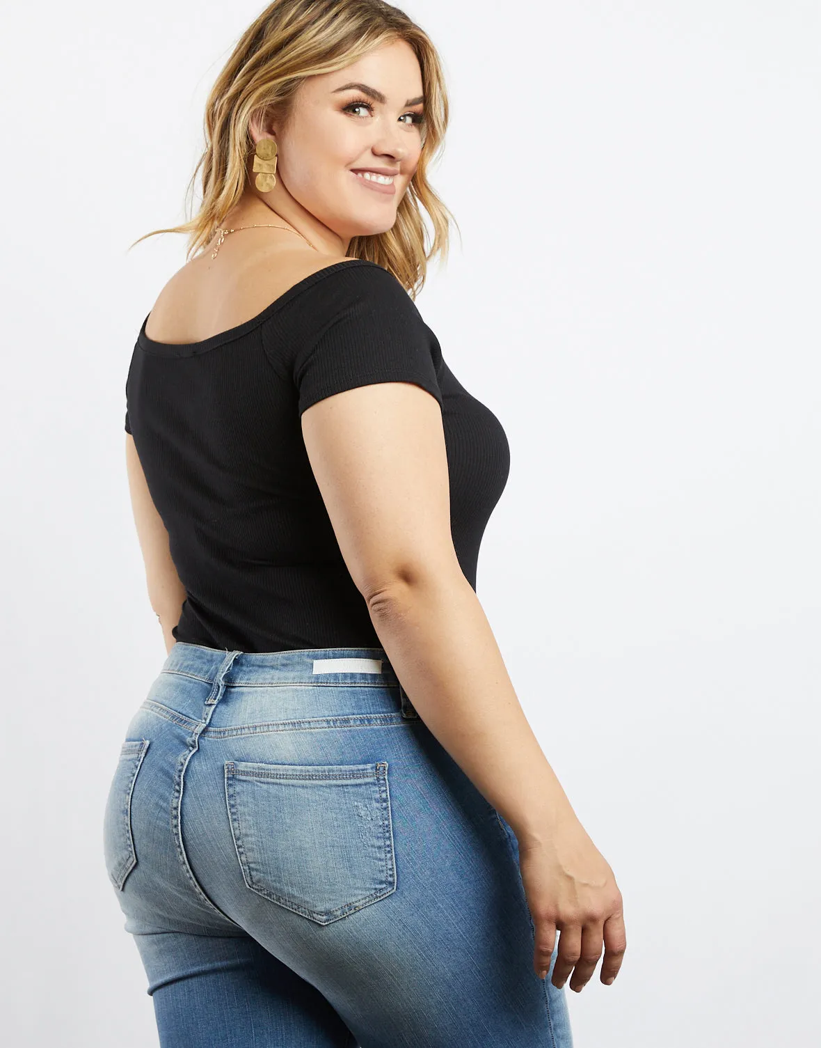 Plus Size Every Day Off The Shoulder Bodysuit