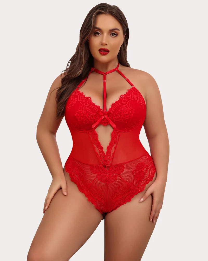 Plus Size Lace Bodysuit Teddy