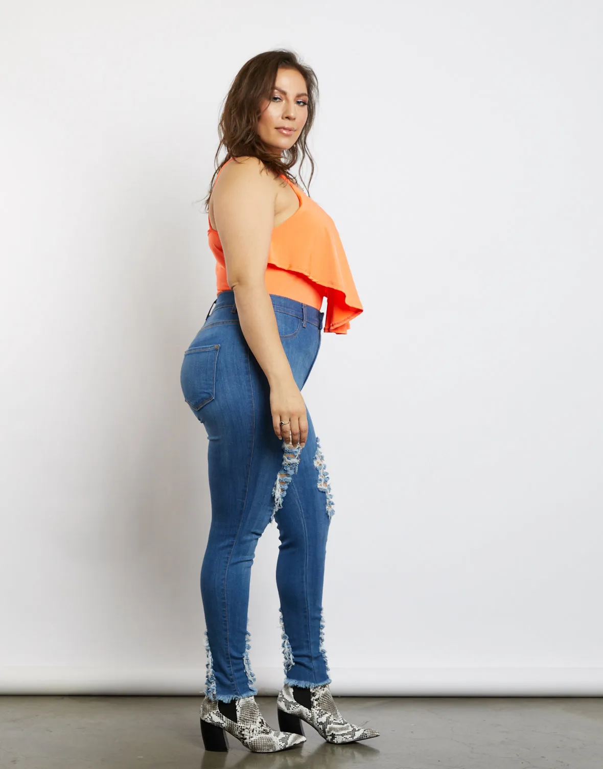 Plus Size Maddie Single Ruffle Bodysuit