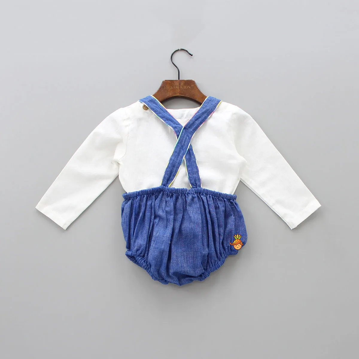 Pre Order: Cute Dungaree Style Bodysuit Set