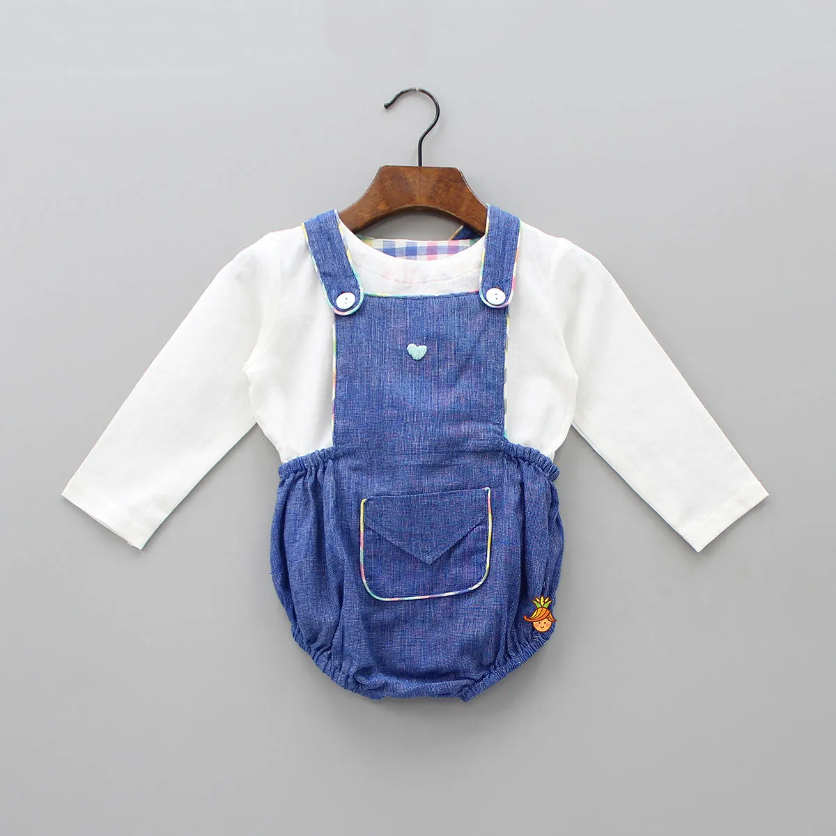 Pre Order: Cute Dungaree Style Bodysuit Set