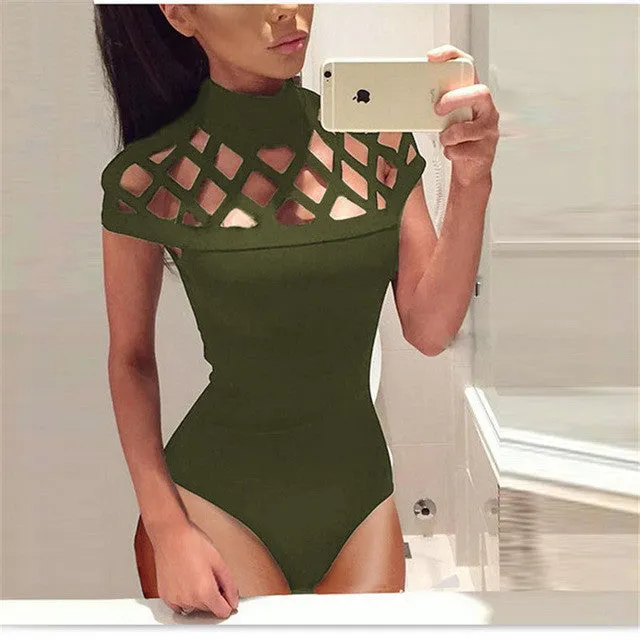 "Sasha" cutout caged bodysuit