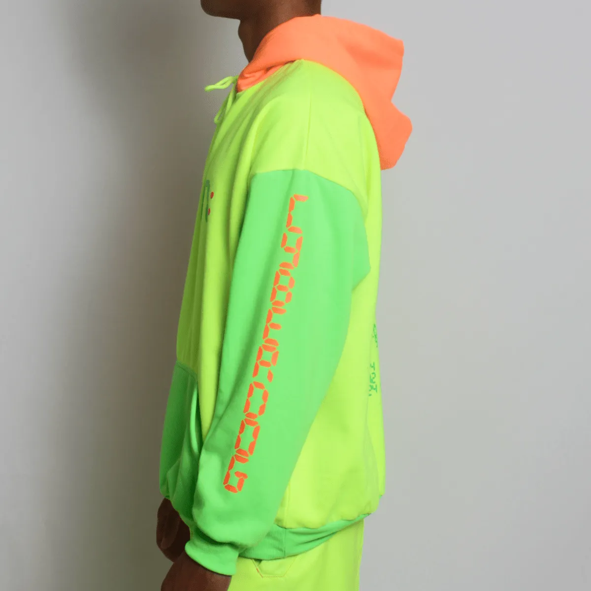 RAVE ON OVERSIZED HOODIE MULTI NEON