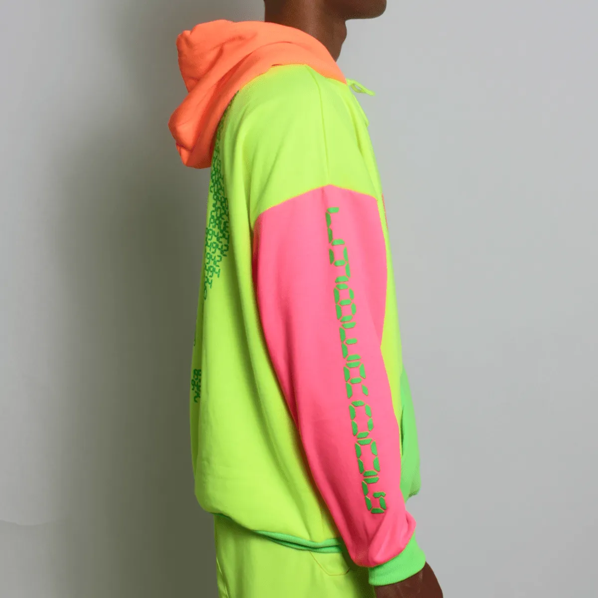 RAVE ON OVERSIZED HOODIE MULTI NEON