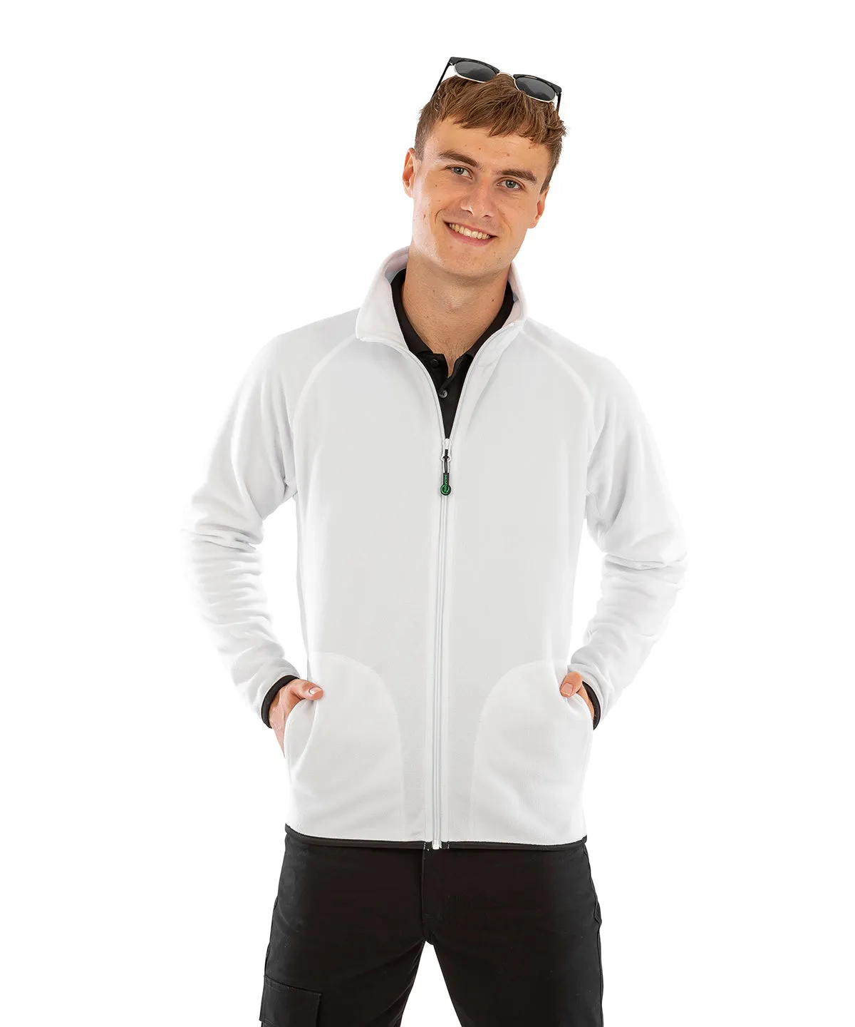 Recycled microfleece jacket | White