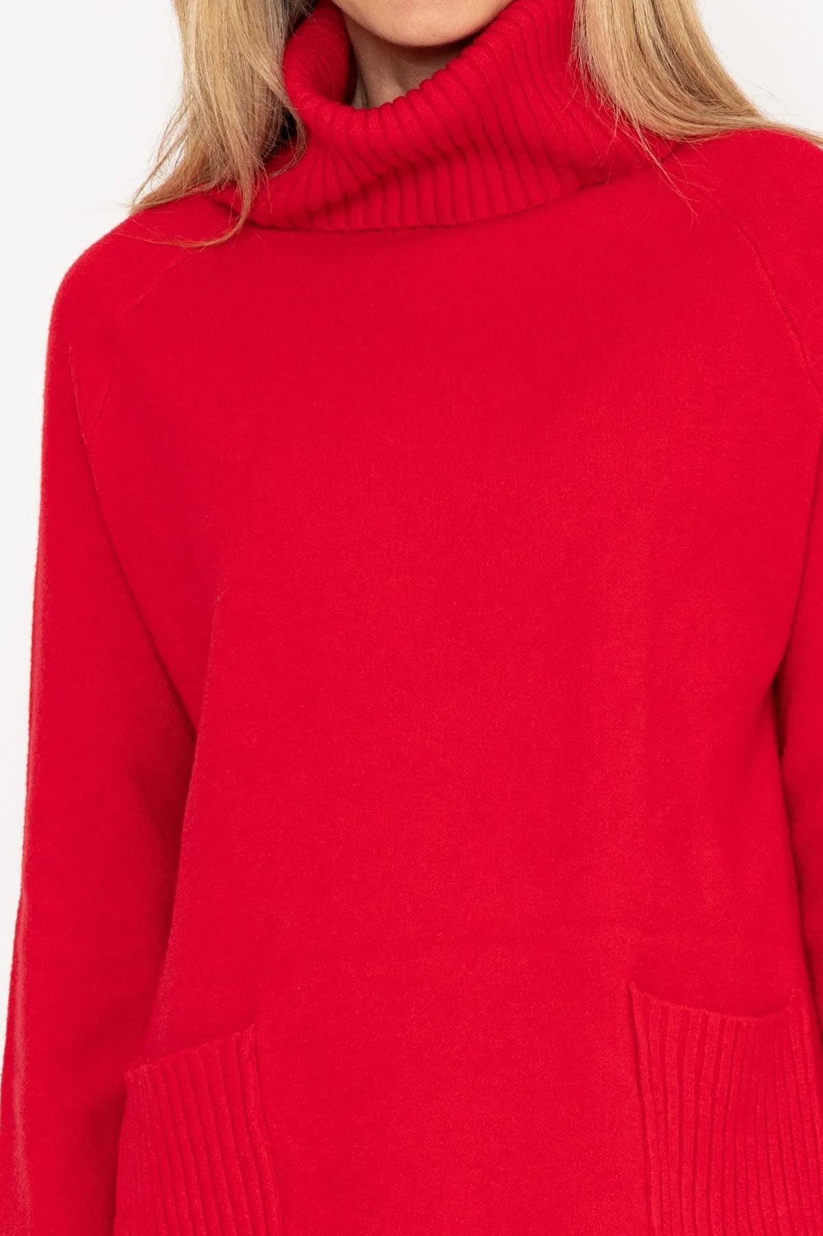 Red Pocket Polo Knit Jumper