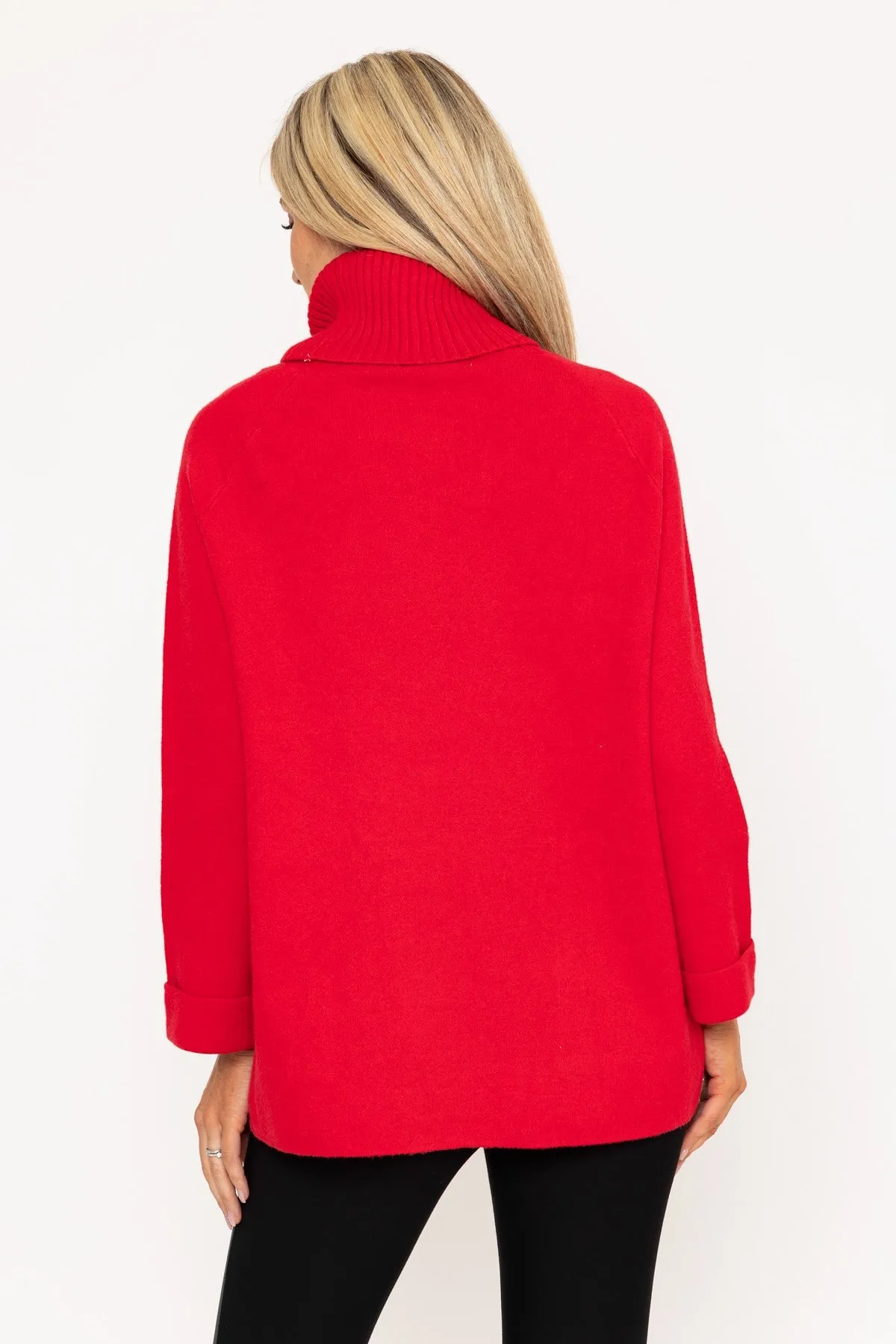 Red Pocket Polo Knit Jumper