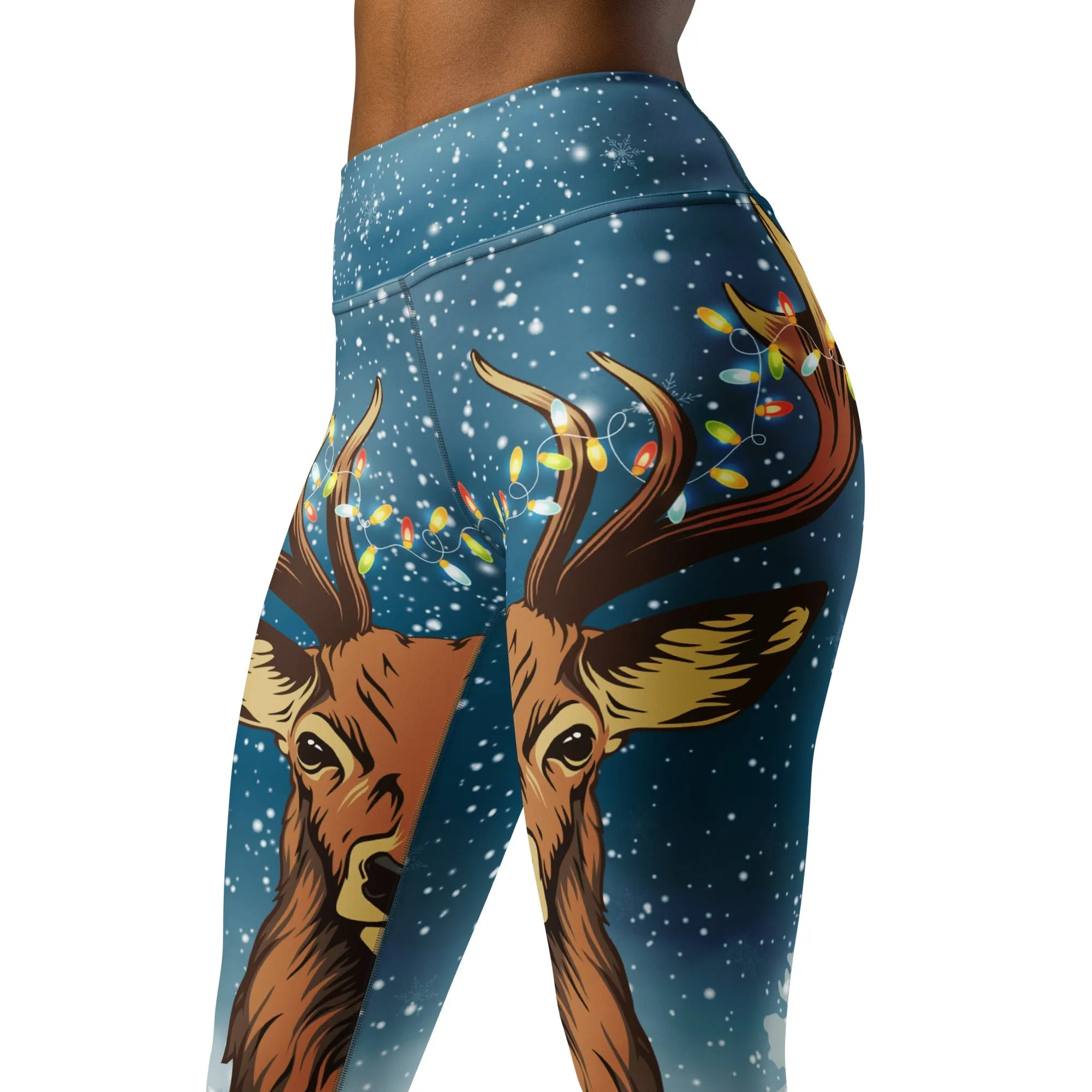 Reindeer Christmas Yoga Leggings