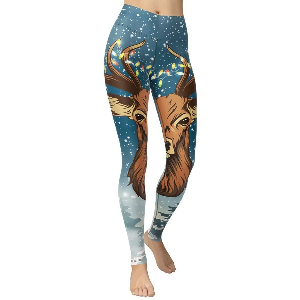 Reindeer Christmas Yoga Leggings