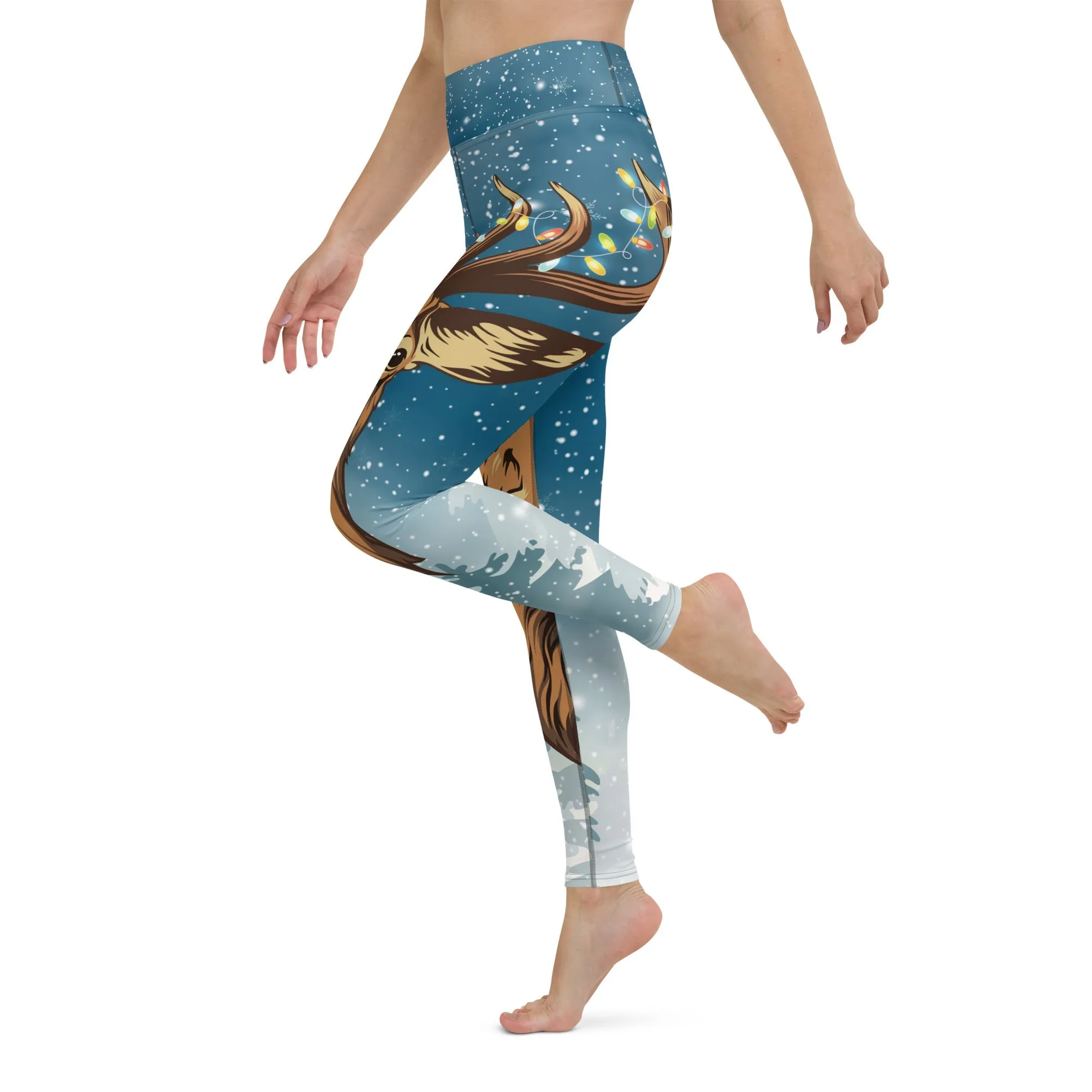 Reindeer Christmas Yoga Leggings