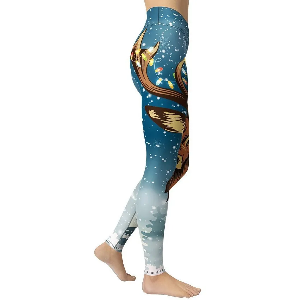 Reindeer Christmas Yoga Leggings