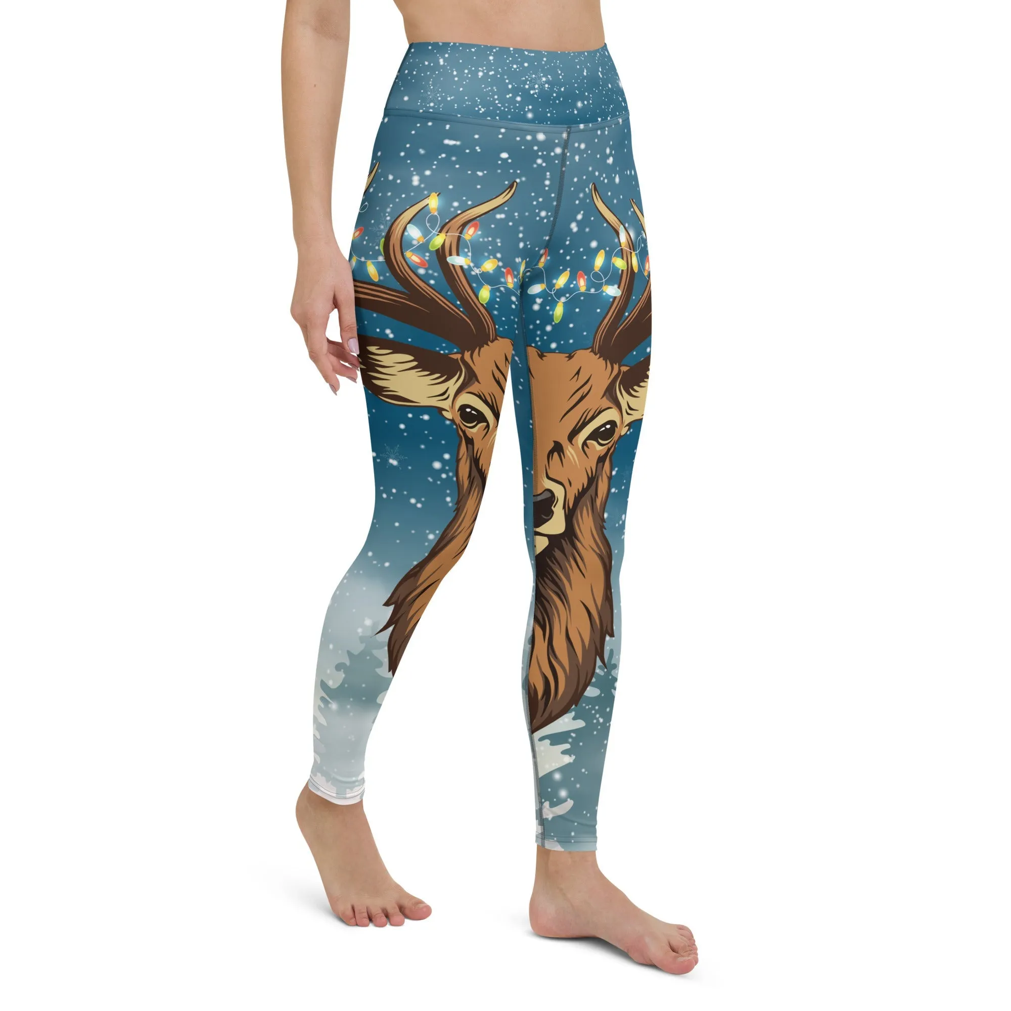 Reindeer Christmas Yoga Leggings