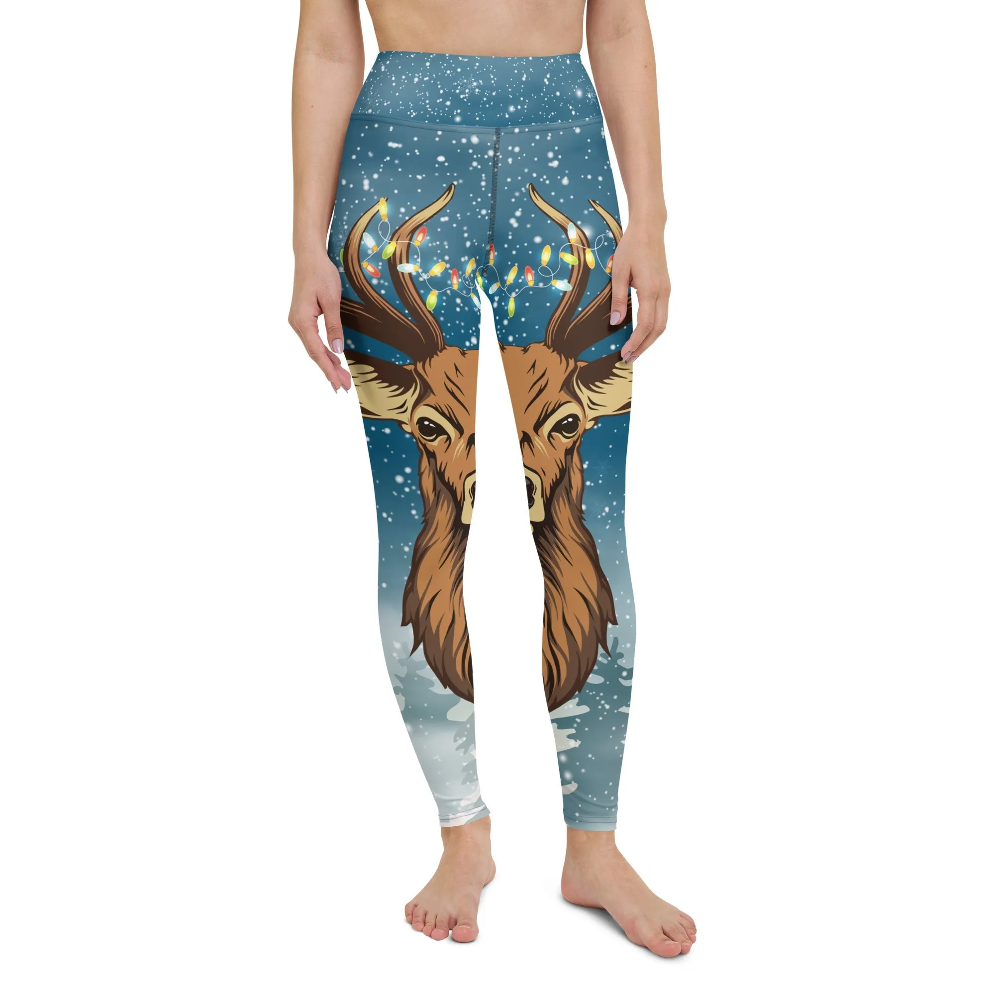 Reindeer Christmas Yoga Leggings