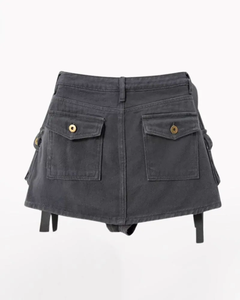 Retro Belt Cargo A Line Skirt