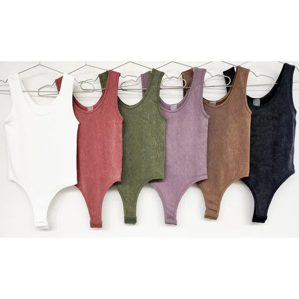 Ribbed Washed Tank Bodysuit