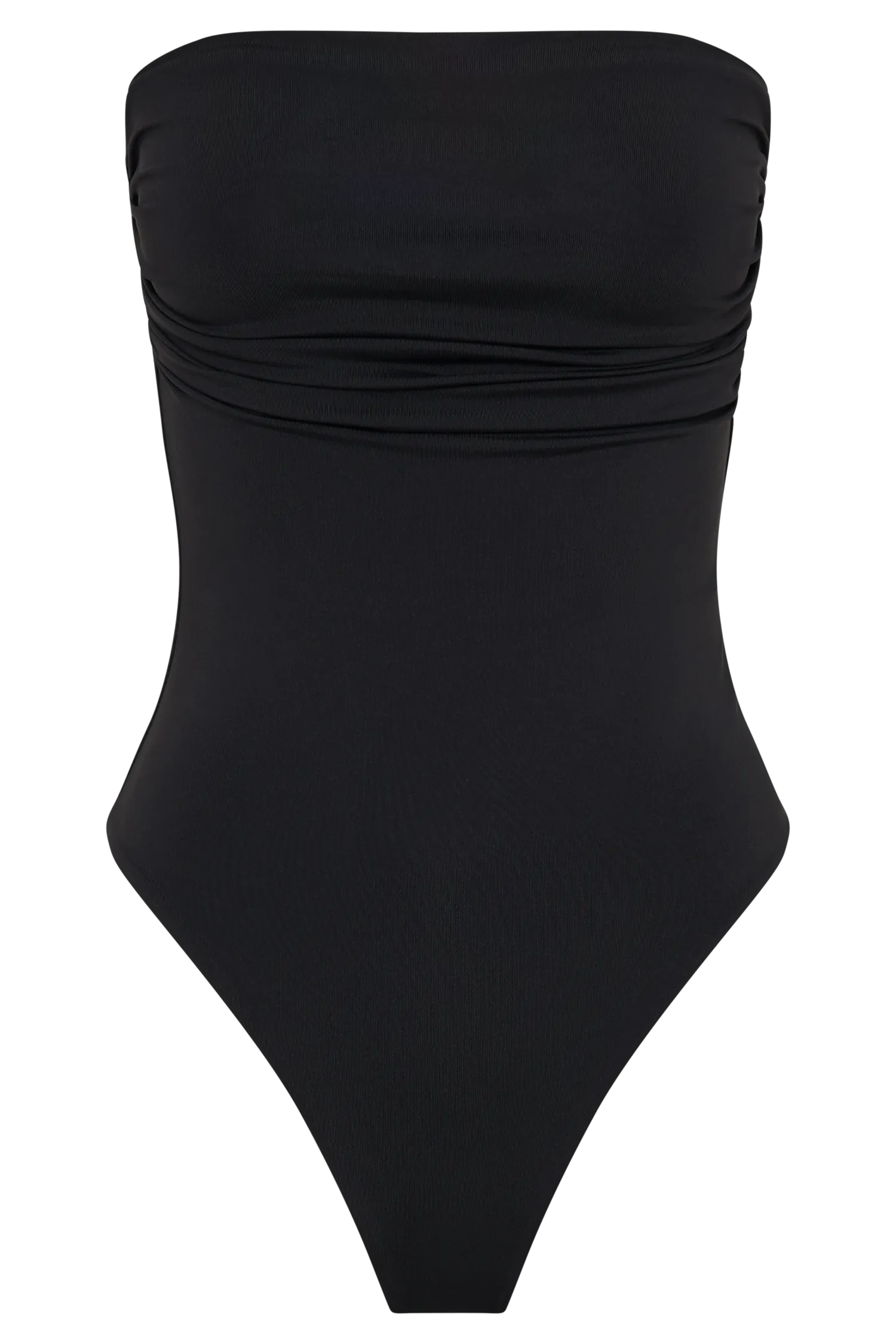 Romina Recycled Nylon Ruched Bodysuit - Black