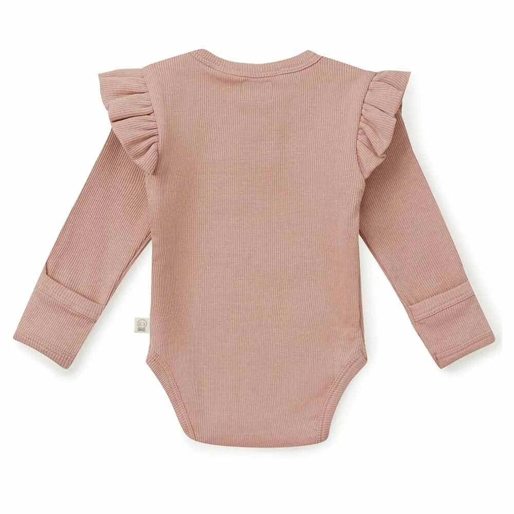 Rose Long Sleeve Organic Bodysuit