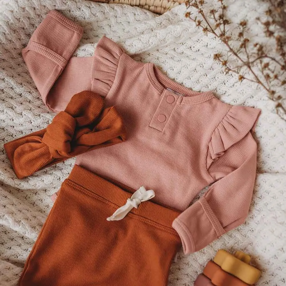 Rose Long Sleeve Organic Bodysuit