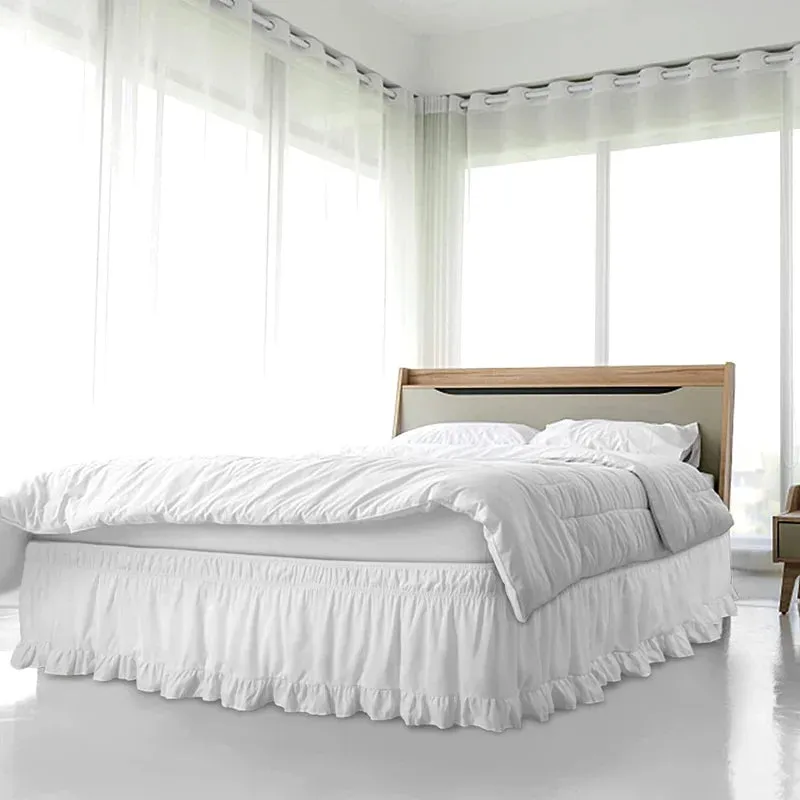 Ruffle Bed Skirt Surrounding Elastic Bed Skirt