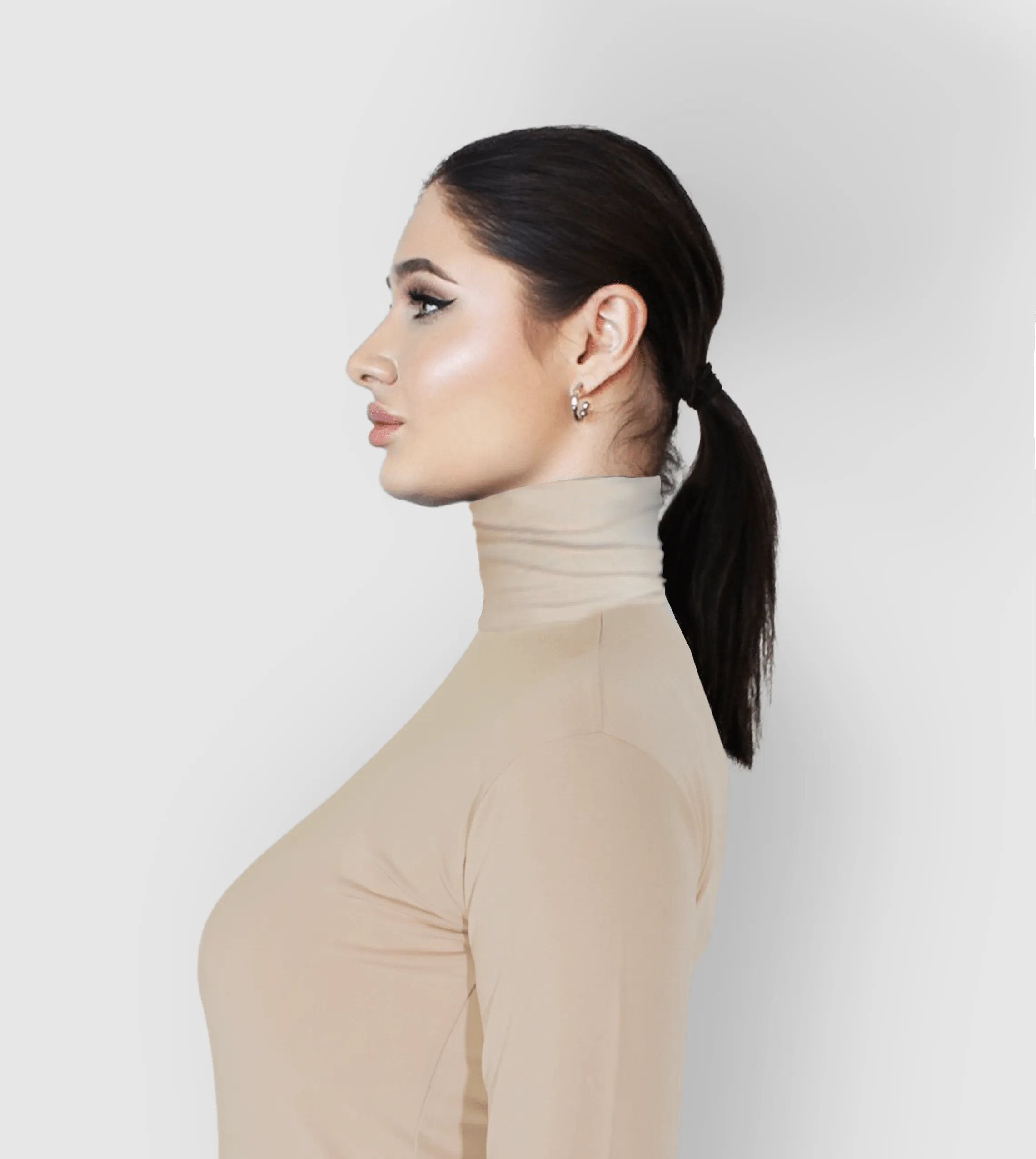 RUUQ Bodysuit Long Sleeve with Mock Neck - Buttermilk