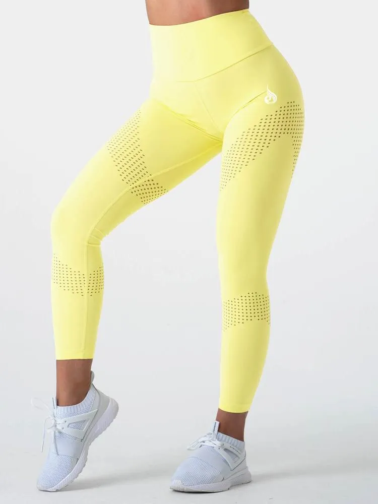 Ryderwear Pastels High Waisted Leggings - Lemon