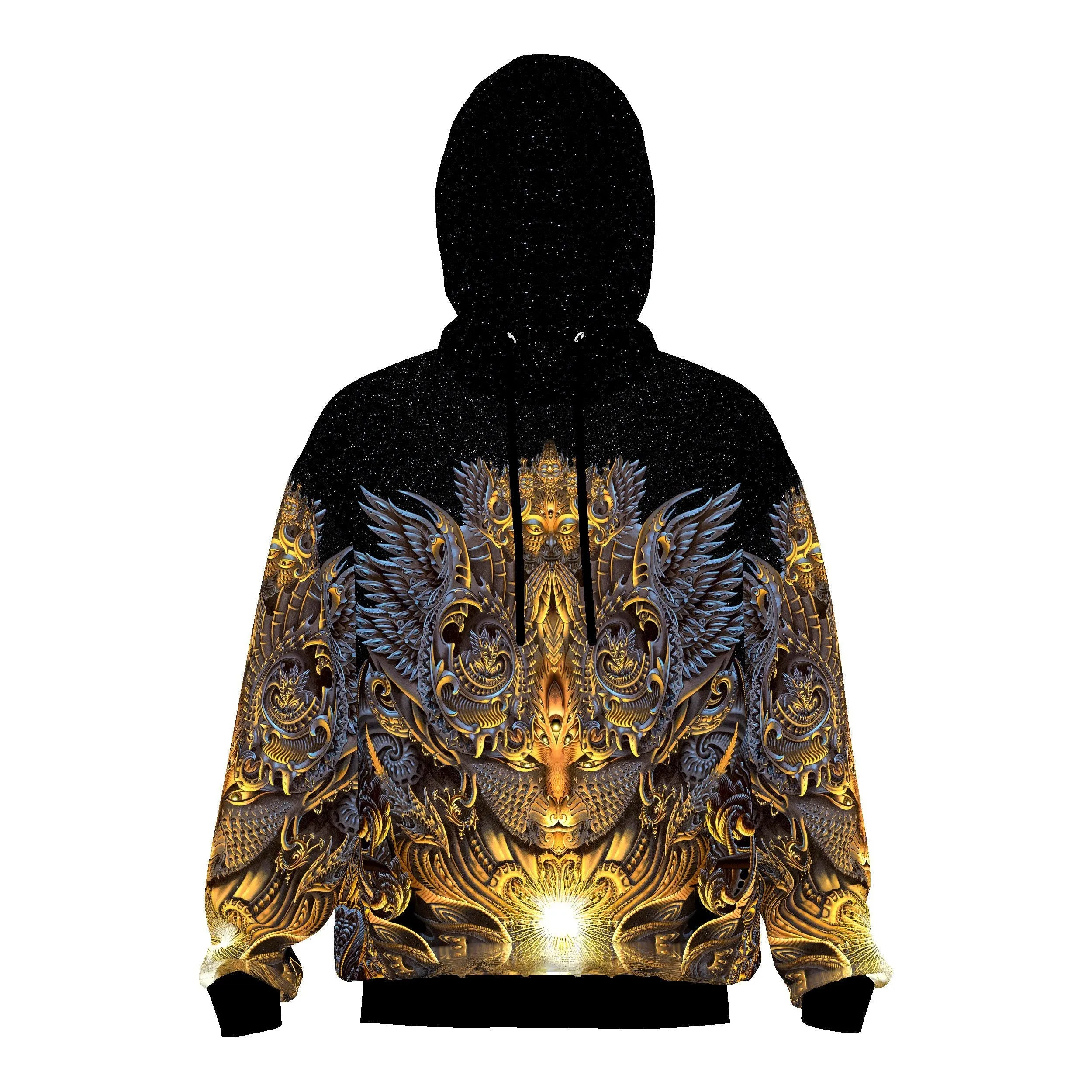 Sacred Geometry Hoodie | Fractal Hoodie | Psy Clothing | Festival Hoodie | Psychedelic Sweater | Fractal Feline (HD)