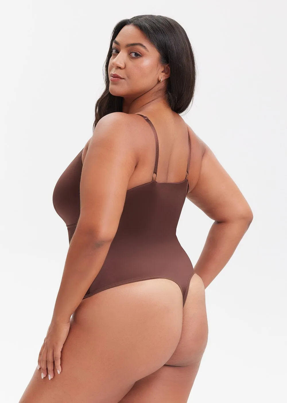 SatinSculpt V-neck Bodysuit Thong