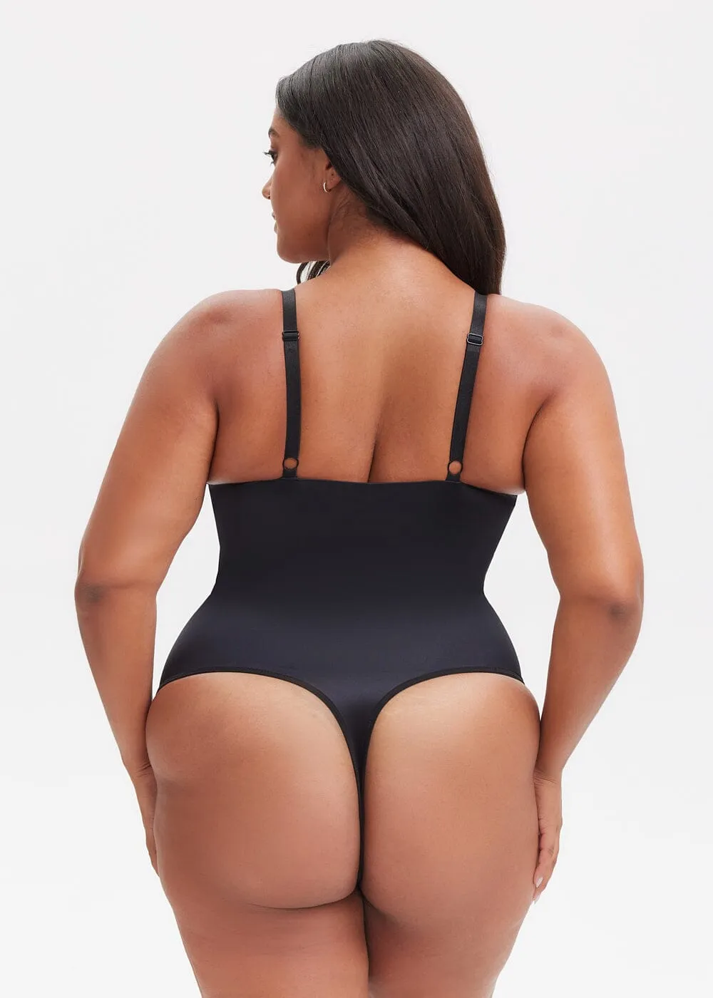 SatinSculpt V-neck Bodysuit Thong