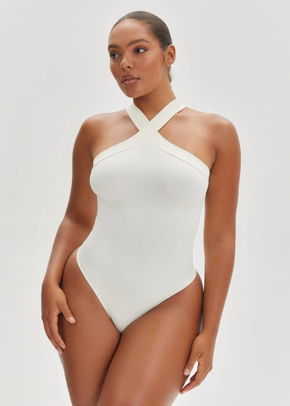 SculptingBodysuit Crossover Halter Thong