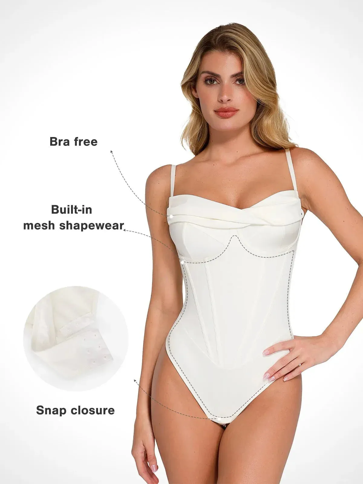 Shapewear Hourglass Corset Bust Draping Bodysuit