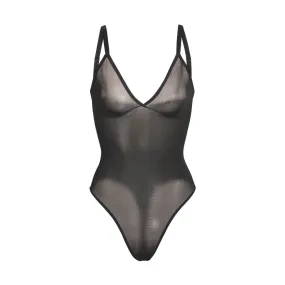 SHEER SCULPT THONG BODYSUIT | ONYX