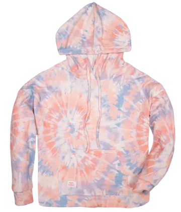 Simply Southern Peach Swirl Tie Dye Hoodie Pullover