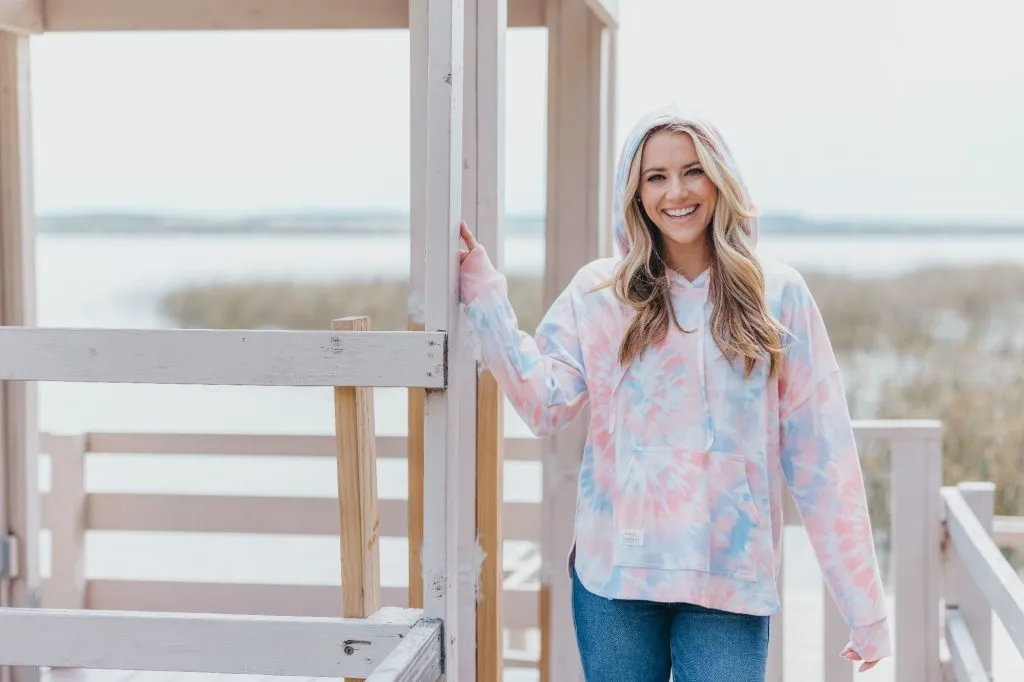 Simply Southern Peach Swirl Tie Dye Hoodie Pullover