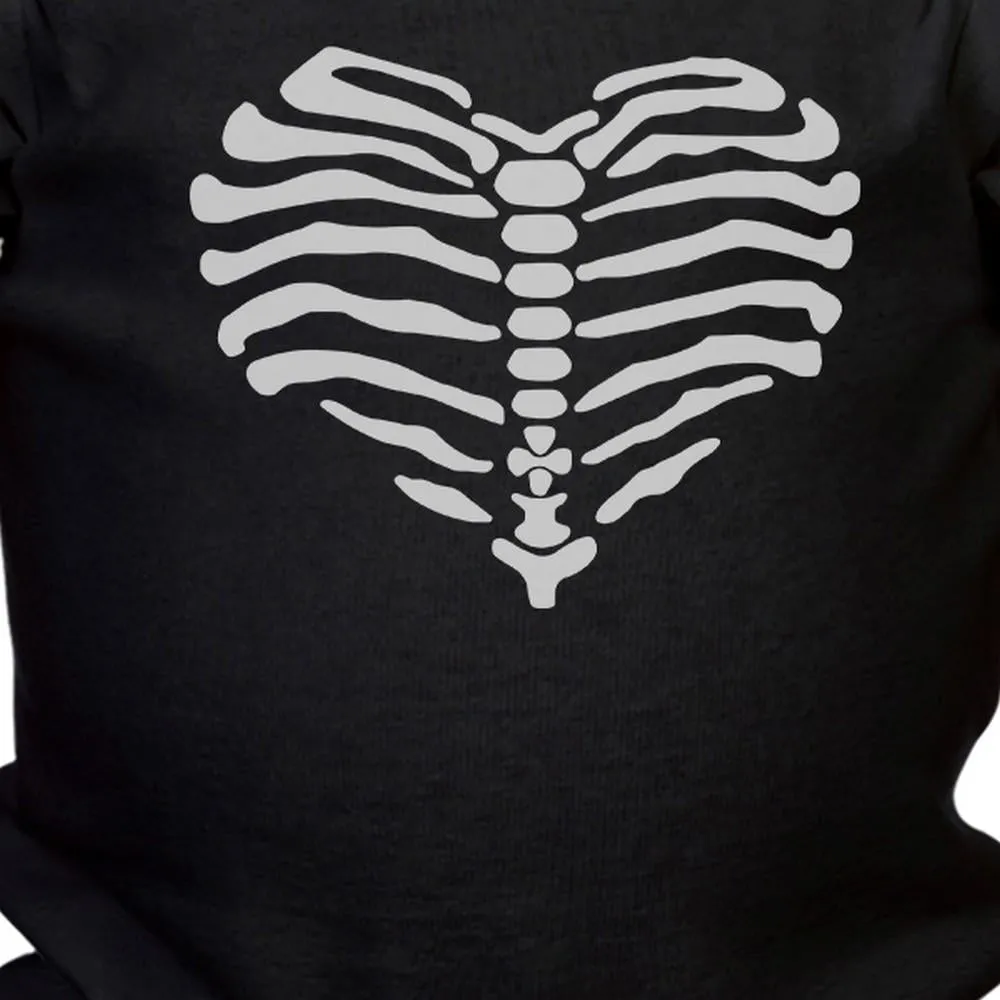 Skeleton Heart Baby Black Bodysuit