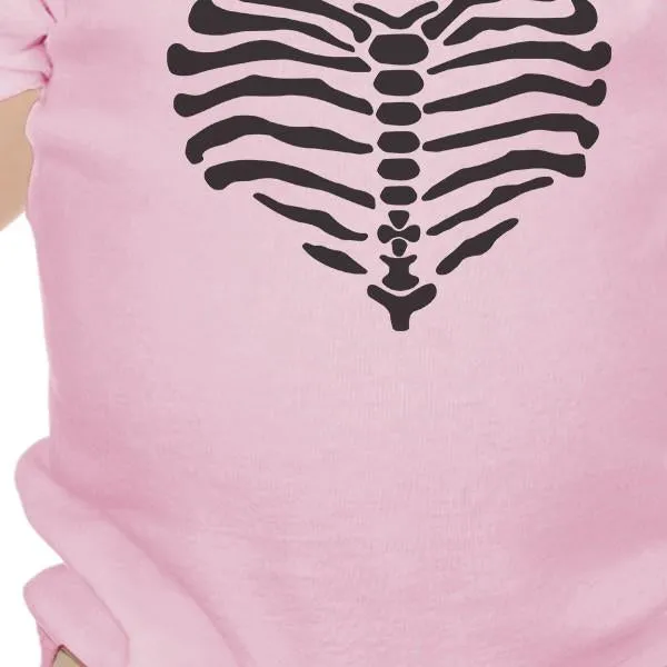 Skeleton Heart Baby Pink Bodysuit