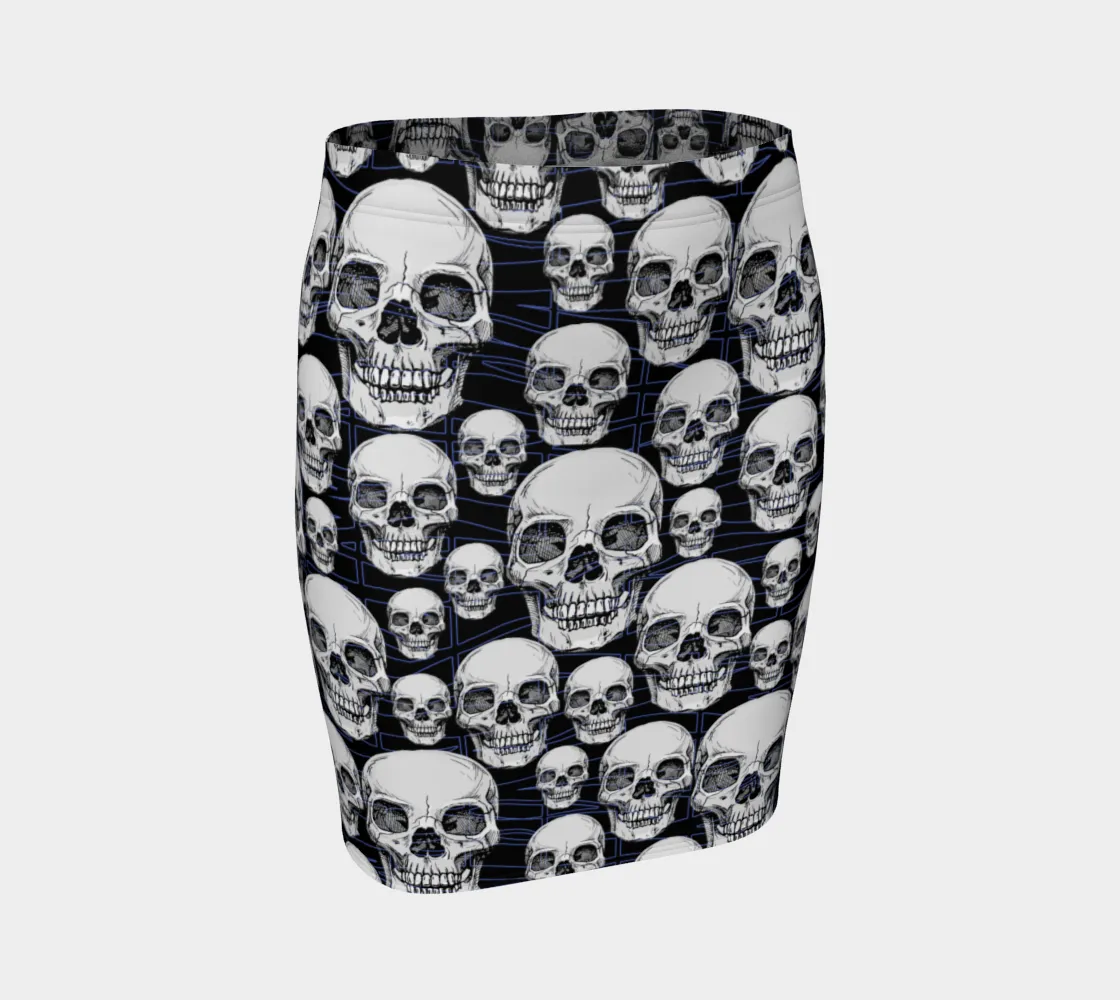 Skull Nation Fitted Skirt