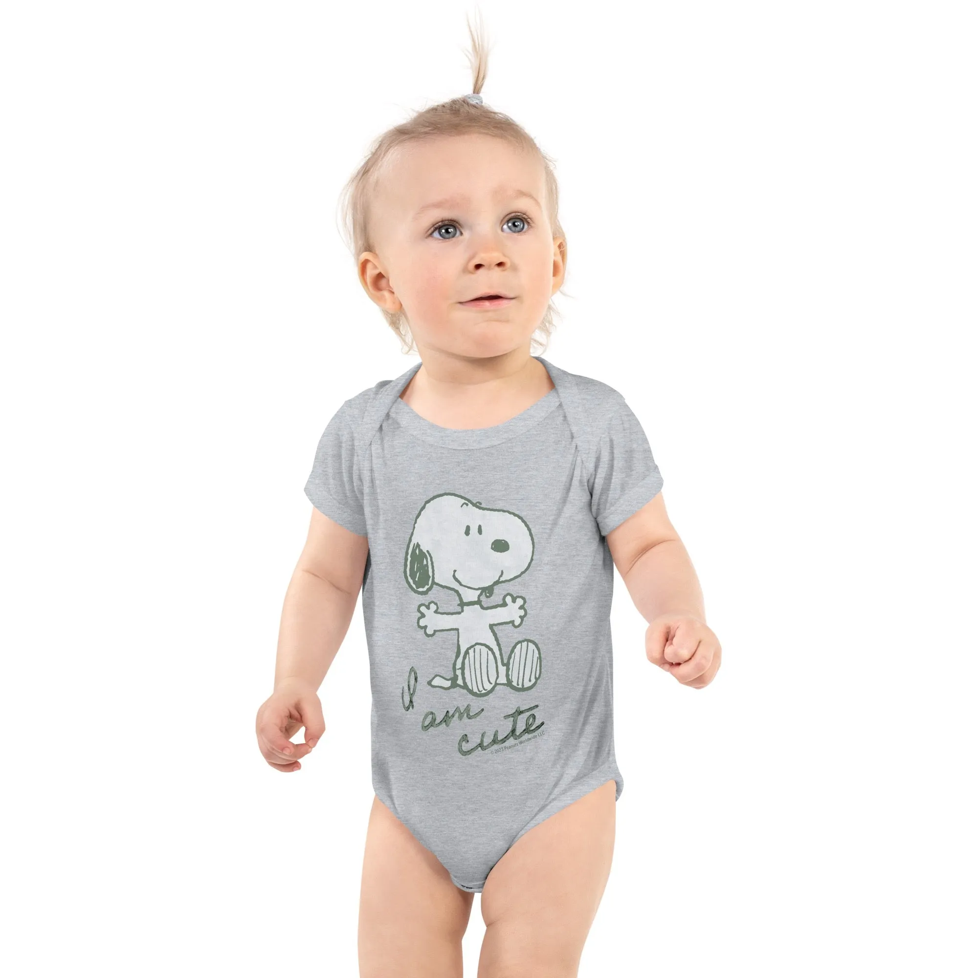 Snoopy I Am Cute Baby Bodysuit